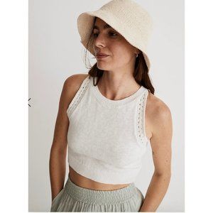 Madewell Womens Crocheted Bucket Hat in Sand Size M/L NK774